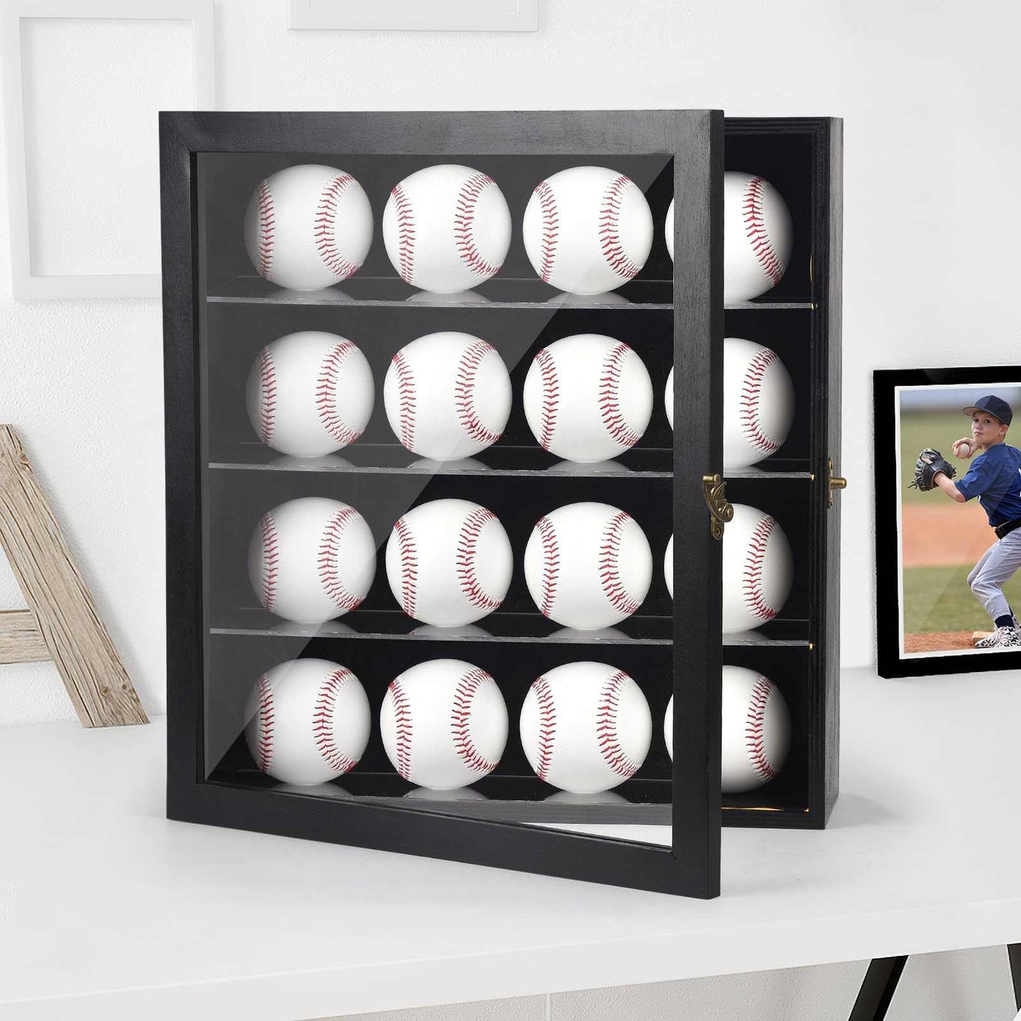 LED Clear Acrylic Baseball Display Case | UV Protected Wall-Mounted Holder for Autographed Memorabilia and Collectibles
